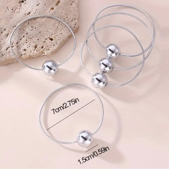 Set of 5 Chic Metallic Hair Elastic Rope ??